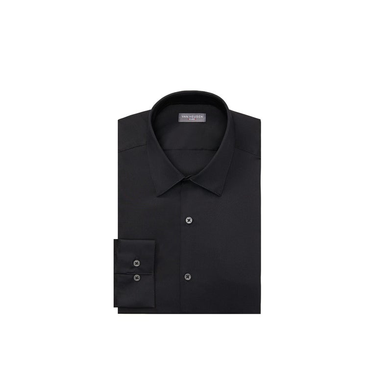 Van Heusen Men's Flex Collar Slim Fit Stretch Dress Shirt Shirt, Black, 16" Neck 32"-33" Sleeve - Image 3